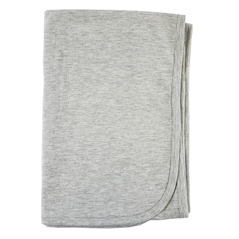 Heather Grey Interlock Receiving Blanket