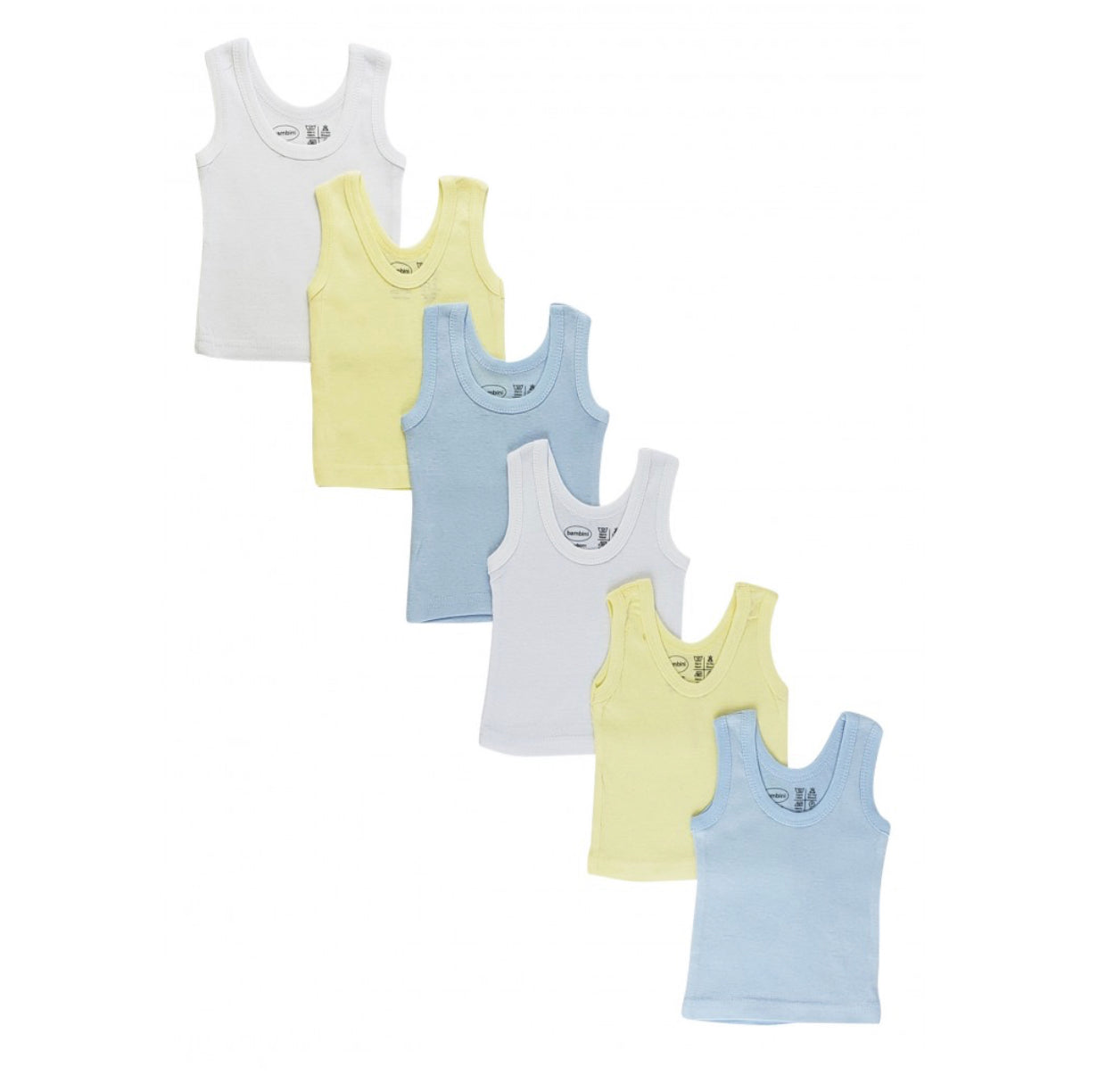 Boy's Rib Knit Pastel Sleeveless Tank Top Shirt 6-Pack