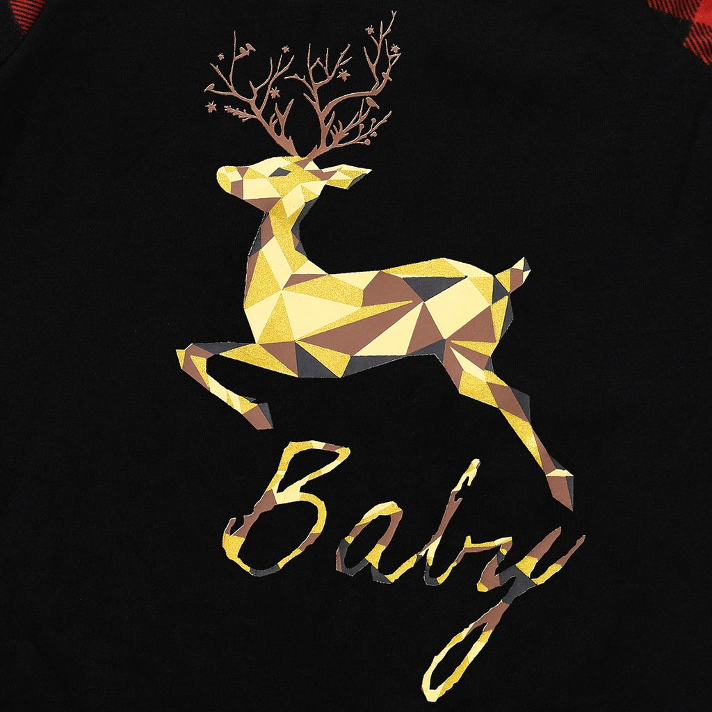 Black & Red Christmas Plaid Baby Romper