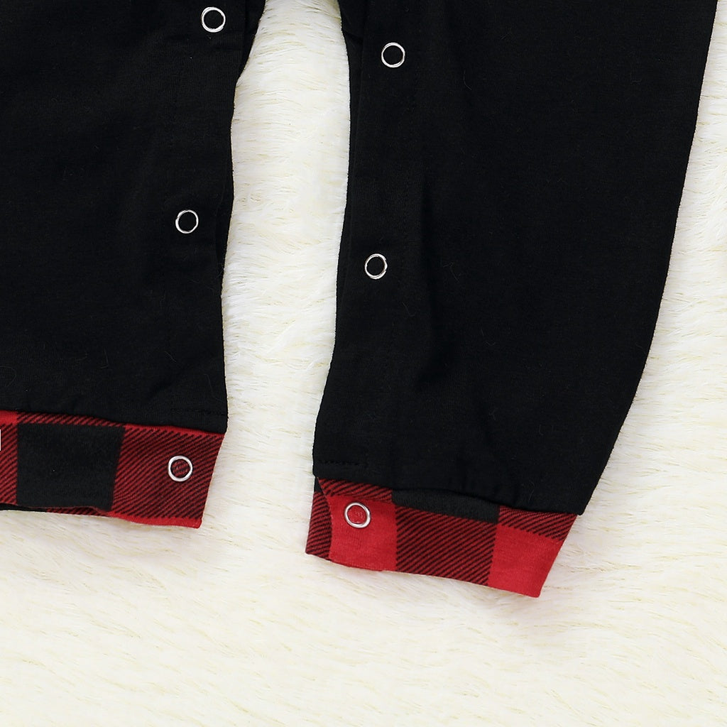 Black & Red Christmas Plaid Baby Romper