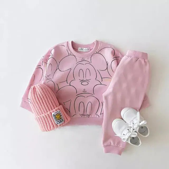 Solid Color Baby Mouse Sweater & Pants Suit 6 Months-3T