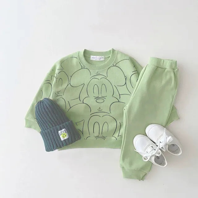 Solid Color Baby Mouse Sweater & Pants Suit 6 Months-3T