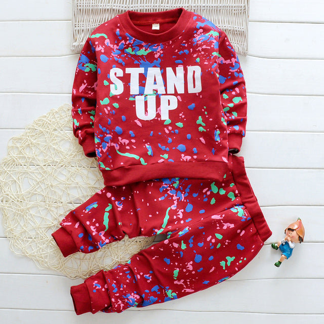 “Stand Up” Red Unisex Sweater TrackSuit