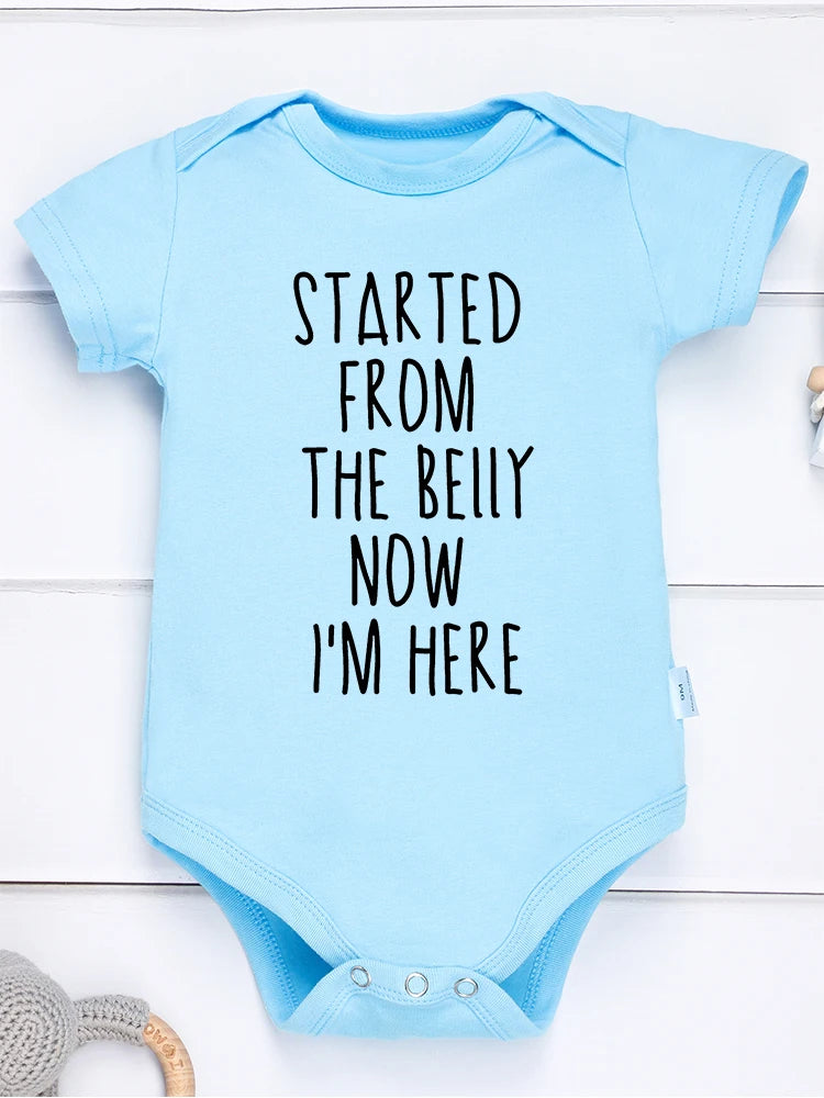 "Started from the belly now I'm here"  KO Kidz Onesie