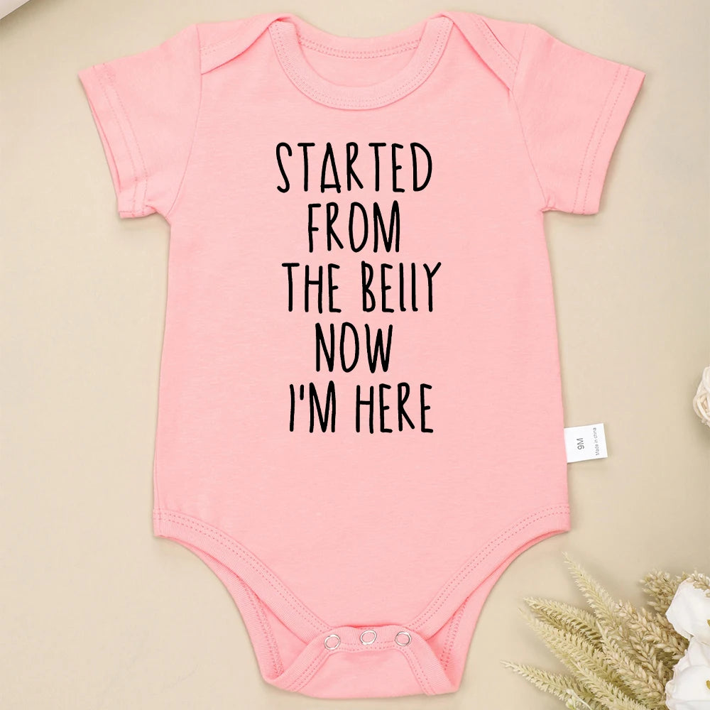 "Started from the belly now I'm here"  KO Kidz Onesie