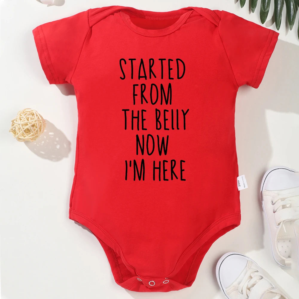 "Started from the belly now I'm here"  KO Kidz Onesie