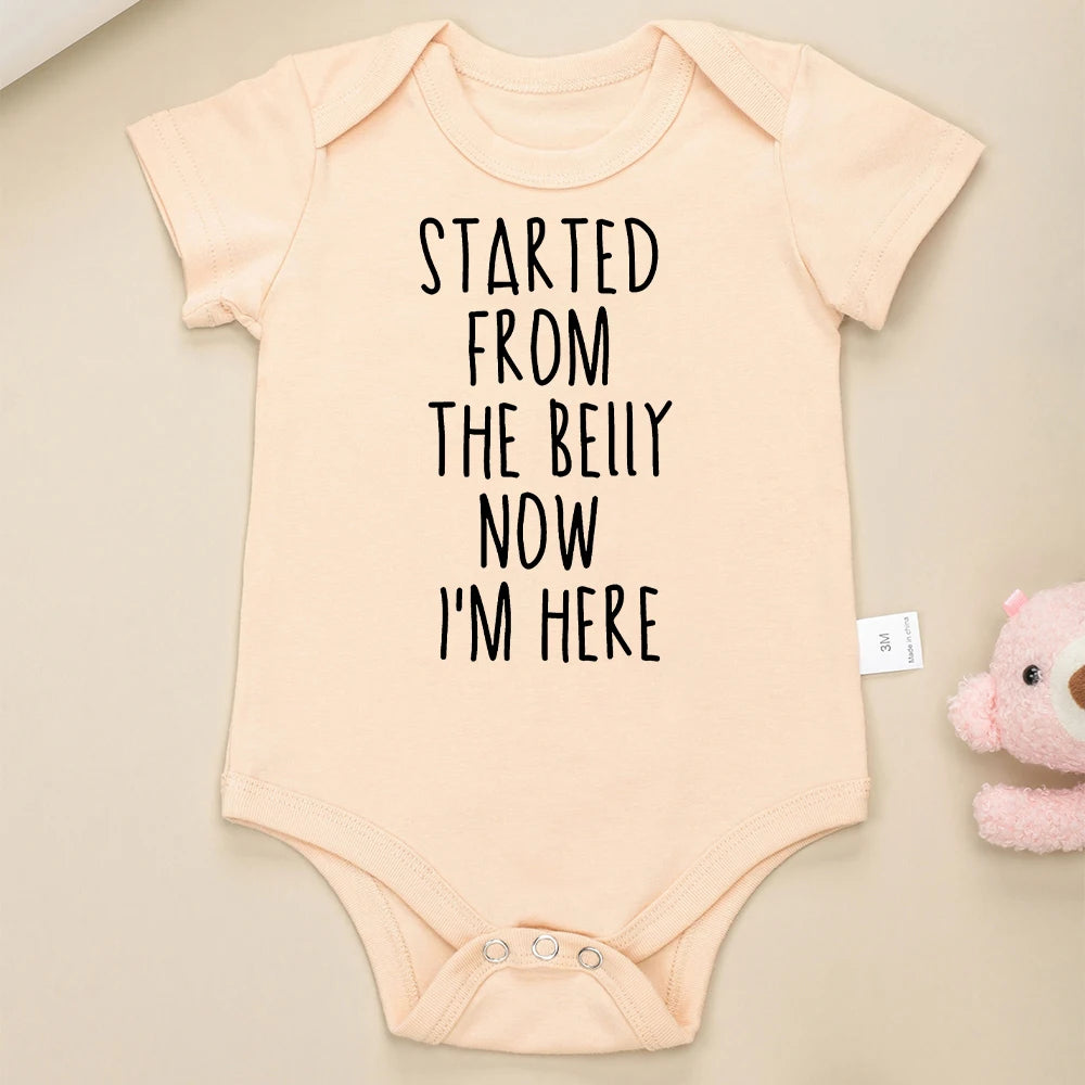 "Started from the belly now I'm here"  KO Kidz Onesie