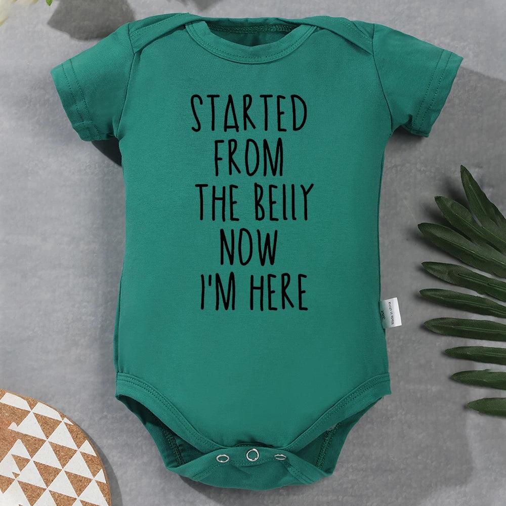 "Started from the belly now I'm here"  KO Kidz Onesie